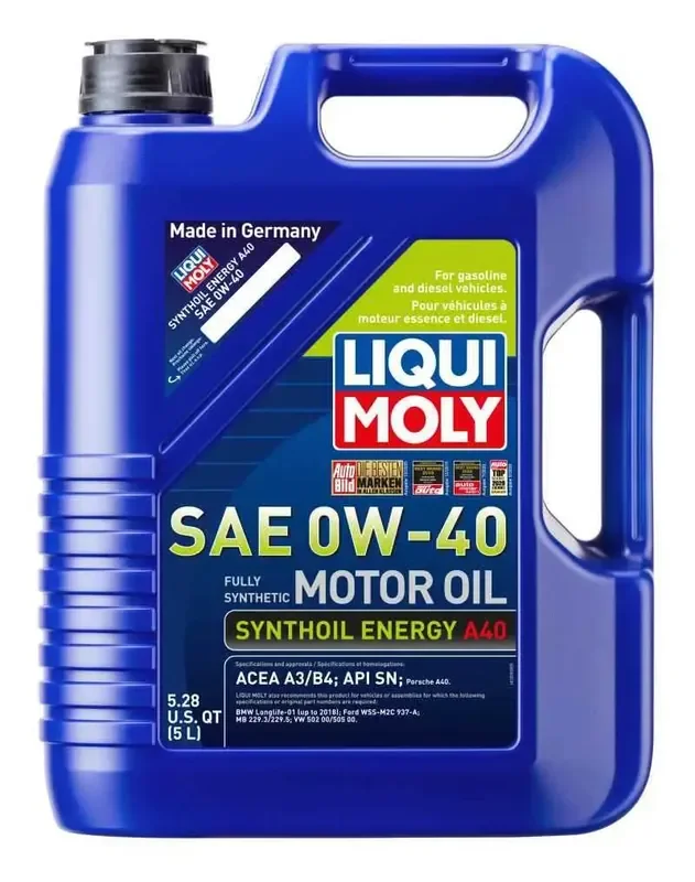 LIQUI MOLY 5L Synthoil Energy A40 Motor Oil SAE 0W40 – Case of 4