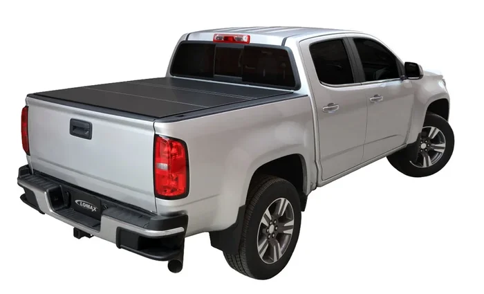 LOMAX Hard Tri-Fold Cover For Toyota Tundra, Standard Bed, Matte Black Finish, Split Rail (w/o Deck Rail) – B1050049
