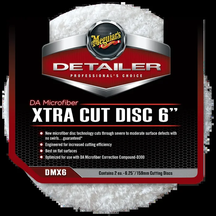 Meguiar’s DA Microfiber Xtra Cutting Discs, DMX6 – 6″ (2 pack)