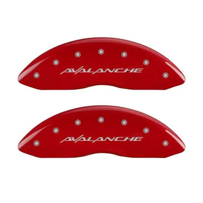 MGP 4 Caliper Covers Engraved Front & Rear Avalanche Red finish silver ch