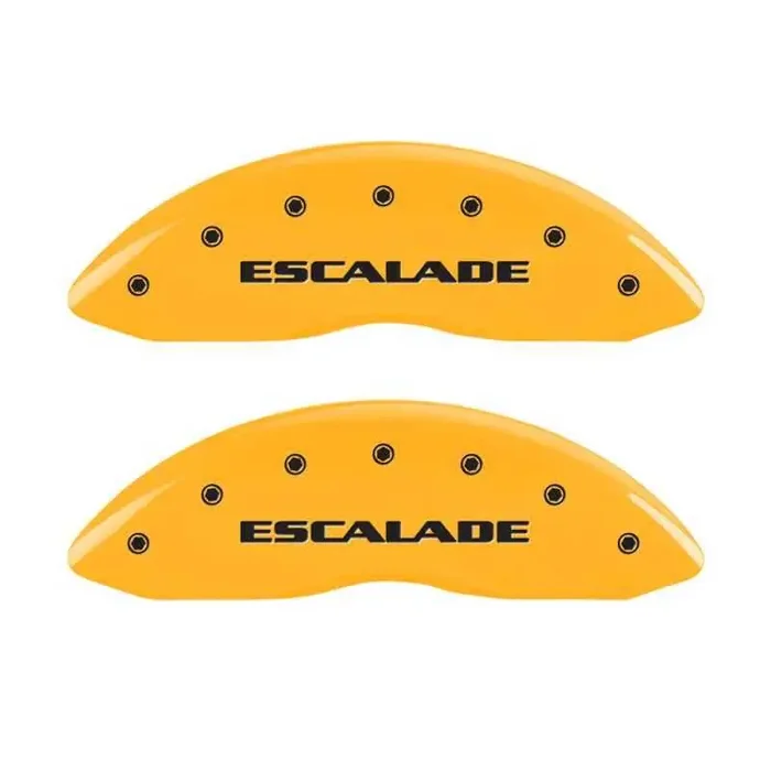 MGP 4 Caliper Covers Engraved Front & Rear Escalade Yellow finish black ch