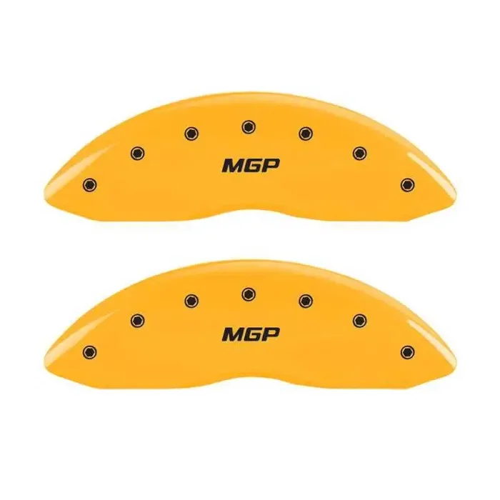 MGP 4 Caliper Covers Engraved Front & Rear MGP Yellow finish black ch