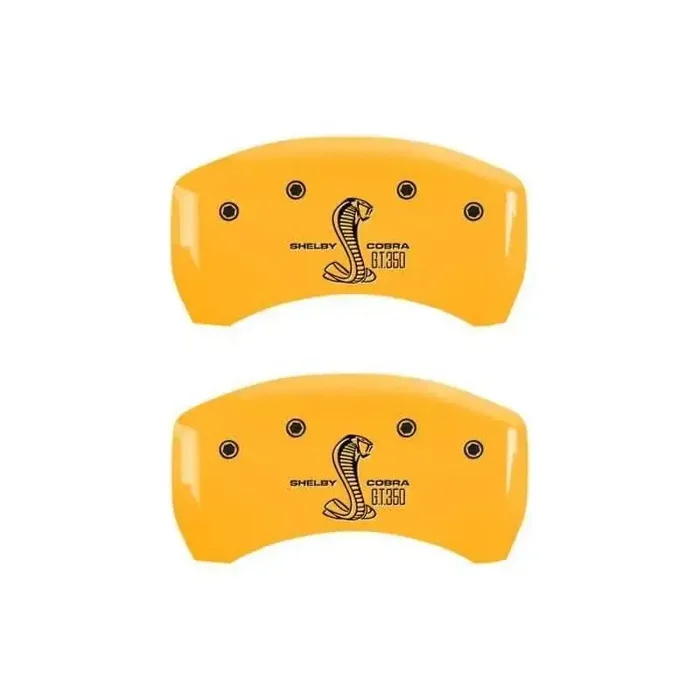 MGP Rear set 2 Caliper Covers Engraved Rear GT350 Shelby & Cobra Yellow finish black ch