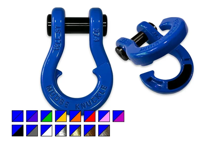 Moose Knuckle 3/4 Split Shackle, Blue Balls 2-Color Combo (Pair)