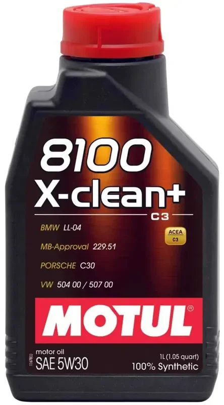 Motul 1L Synthetic Engine Oil 8100 5W30 X-CLEAN – LL04- MB 229.51- 504.00-507.00 – Case of 14