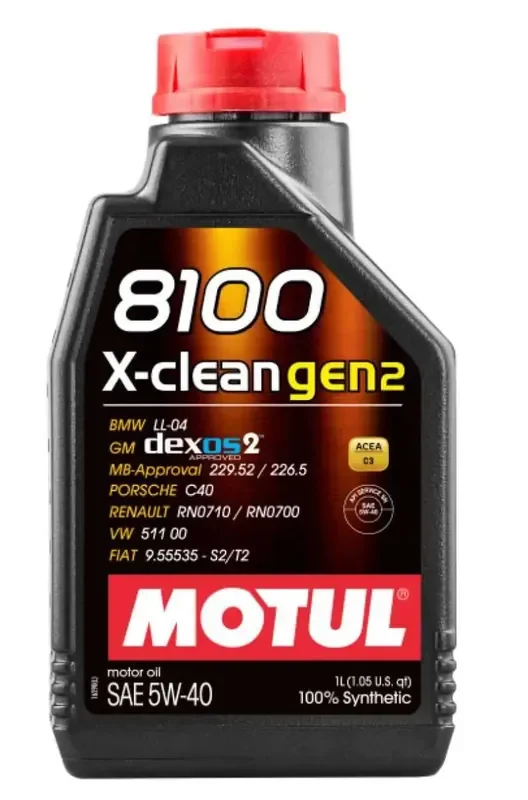 Motul 1L Synthetic Engine Oil 8100 X-CLEAN Gen 2 5W40 – Case of 19