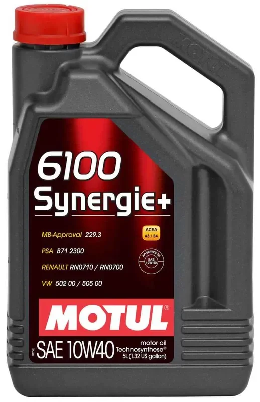 Motul 5L Technosynthese Engine Oil 6100 SYNERGIE+ 10W40 4X5L – Case of 4