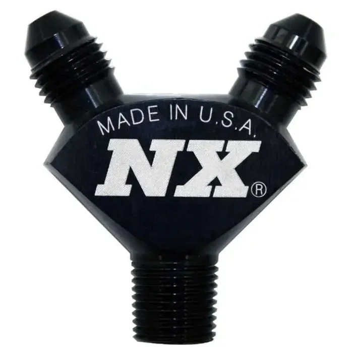 Nitrous Express 1/8NPT x 3AN x 3AN Billet Pure-Flo Y Fitting – Black