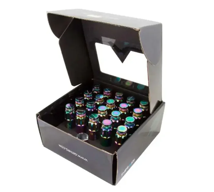 NRG 700 Series M12 X 1.5 Steel Lug Nut w/Dust Cap Cover Set 21 Pc w/Locks & Lock Socket – Neochrome