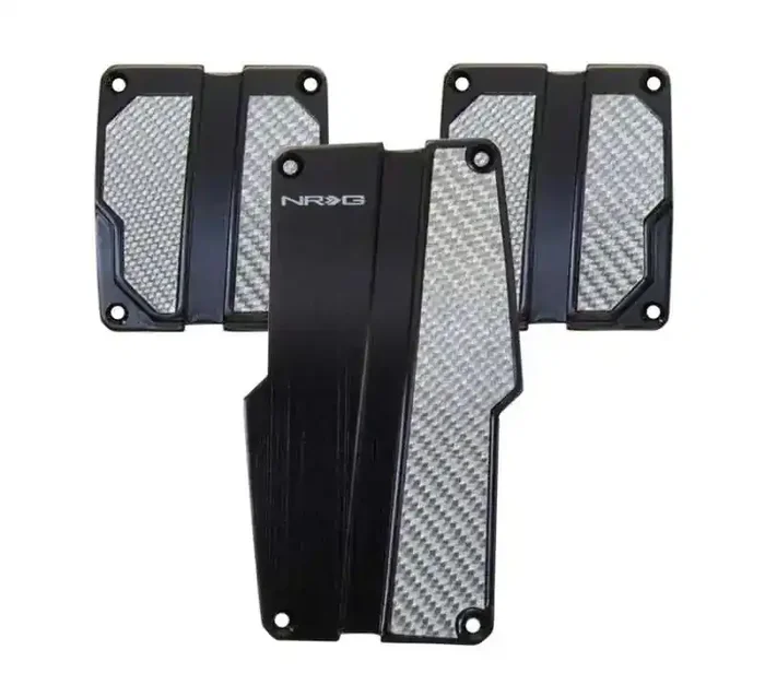 NRG Brushed Aluminum Sport Pedal M/T – Black w/Silver Carbon