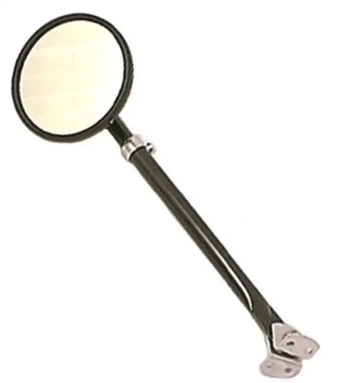 OMIX 11001.01 Round Mirror w/ Arm & Bracket Black- 41-64 Willys