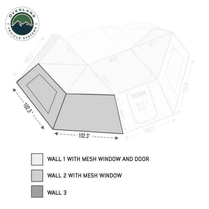 OVS Nomadic Awning 270 Passenger Side Wall 2 w/ Window – 18139910