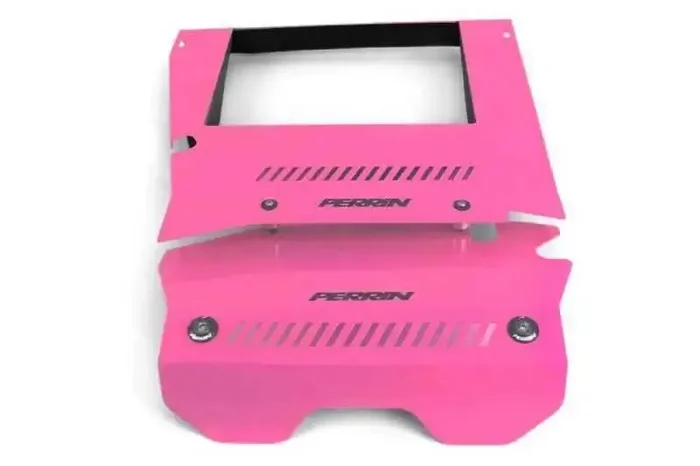 Perrin 2015+ Subaru WRX Engine Cover Kit (Intercooler Shroud + Pulley Cover) – Hyper Pink