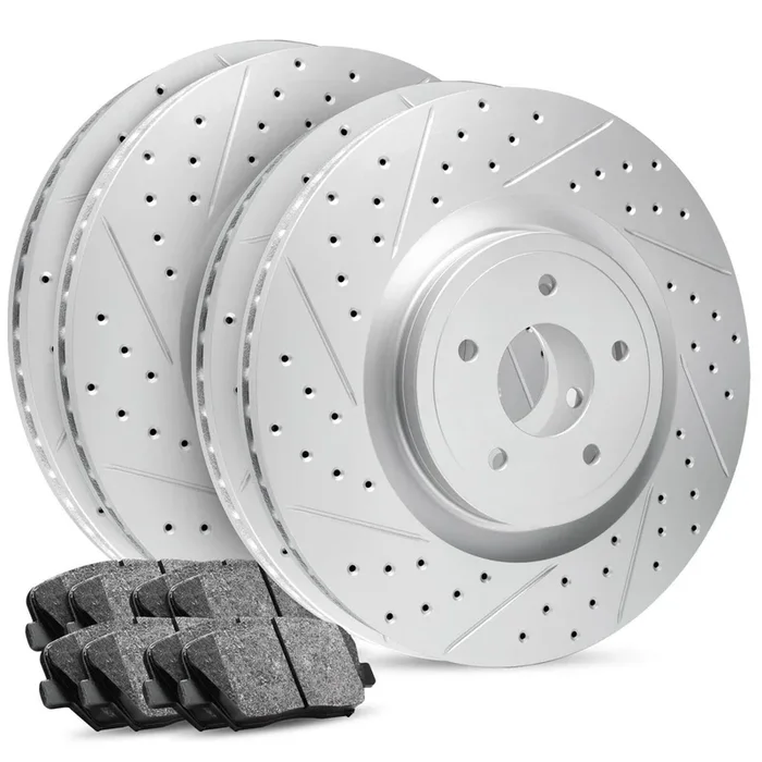 R1 Carbon GEOMET Series – Full Brake Kit (Drilled/Slotted Rotors w/ Ceramic Pads) 2017-2020 F-150/Raptor (Manual Parking Brake)