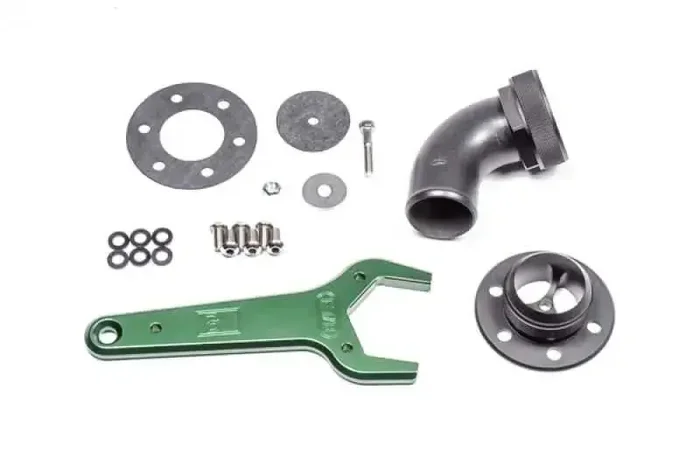 Radium Remote Mount Fill Neck – 24AN Elbow – 1.5in Barb