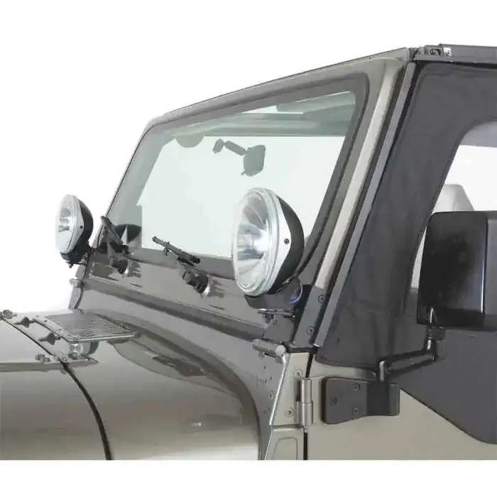 Rampage 1976-1983 Jeep CJ5 Windshield Hinge Light Bracket – Black