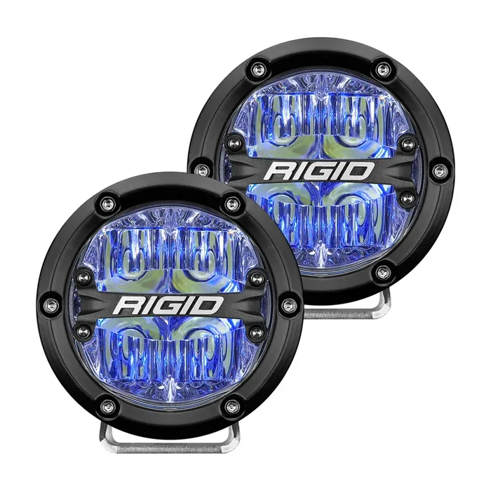 RIGID 360-Series 4 in. LED Off-Road, Drive w/ Blue Backlight (Pair) – 36119