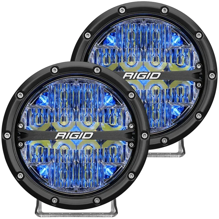 RIGID 360-Series 6 in. LED Off-Road, Drive w/ Blue Backlight (Pair) – 36207