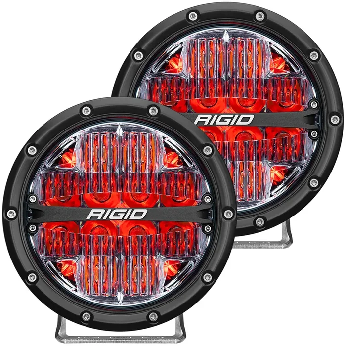 RIGID 360-Series 6 in. LED Off-Road, Drive w/ Red Backlight (Pair) – 36205
