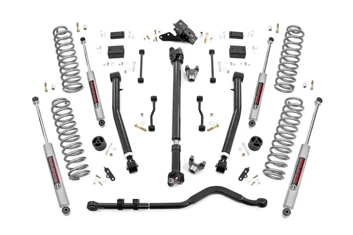Rough Country 3.5 in. Lift Kit, Adj Lower, D/S, Front for Jeep Wrangler JL 18-23 – 62830