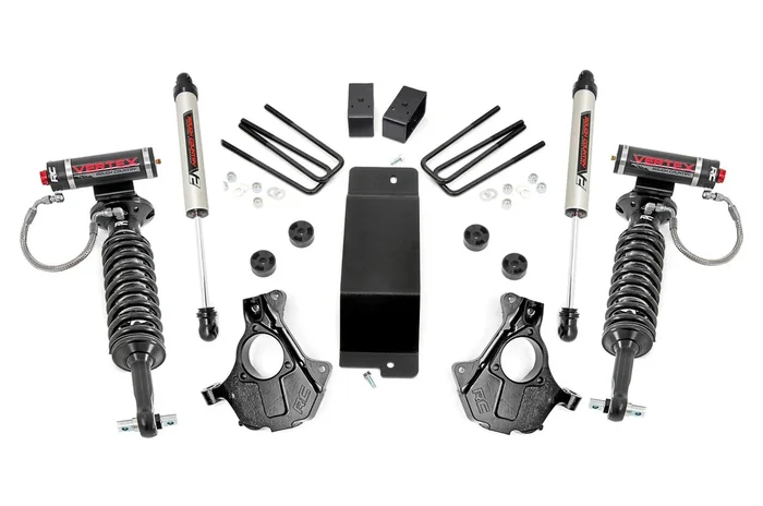 Rough Country 3.5 in. Lift Kit, Vertex/V2, Alu/Stamp Steel LCA for Chevy/GMC Silverado/Sierra 1500 14-18 – 12157