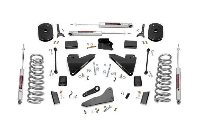 Rough Country 5 in. Lift Kit, Coil, Radius Arm Drop, Front for Ram 2500 14-18 – 36520