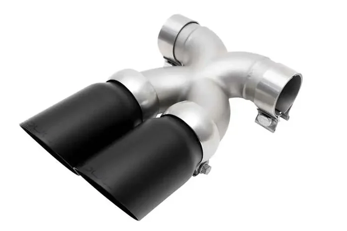 SOUL 13-16 Porsche 987.2 / 981 Cayman / Boxster Bolt-On X-Pipe w/ Tips – Slash Cut Satin Black Tips