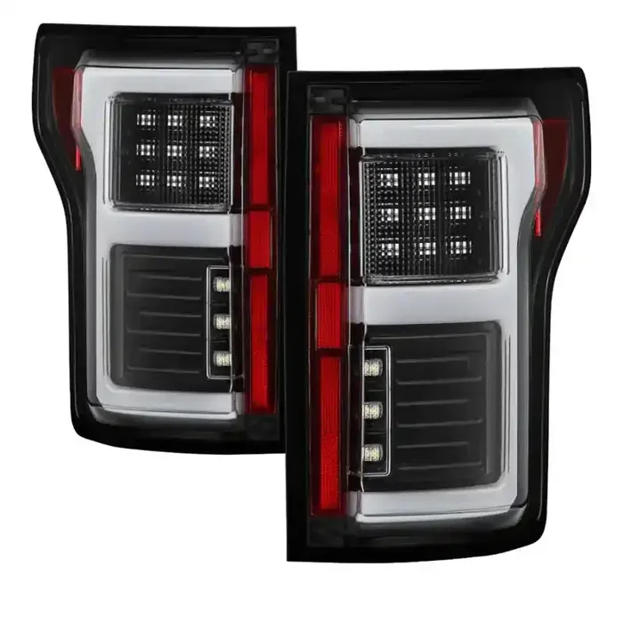 Spyder 15-18 Ford F-150 Light Bar LED Tail Lights (w/Blind Spot) – Black (ALT-YD-FF15015BS-LBLED-BK)