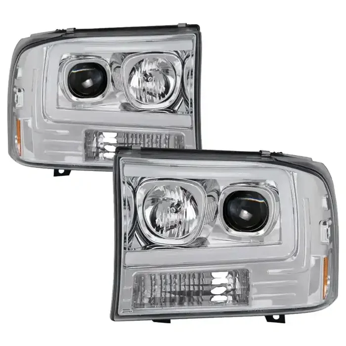 Spyder 99-04 Ford F-250 Super Duty Light Bar Projector Headlights – Chrome (PRO-YD-FF25099V2-LB-C)