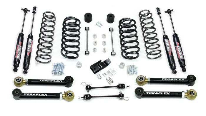 TeraFlex Jeep TJ/LJ 3 in. Suspension System w/ 4 Flexarms & 9550 Shocks – 1456332