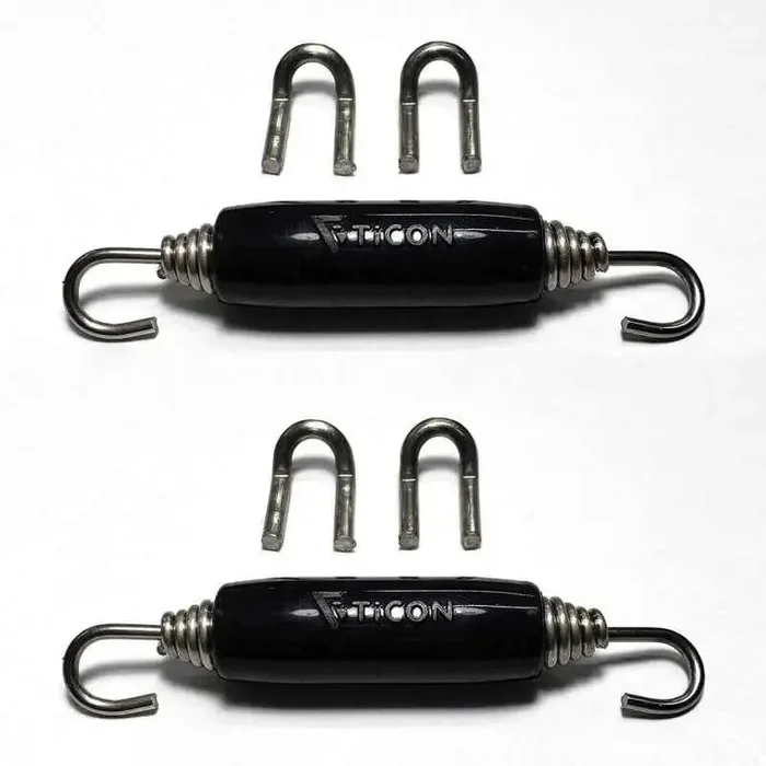 Ticon Industries Black Silicone Titanium Spring Tab and Spring Kit (4 Tabs/2 Springs) – 2 Pack