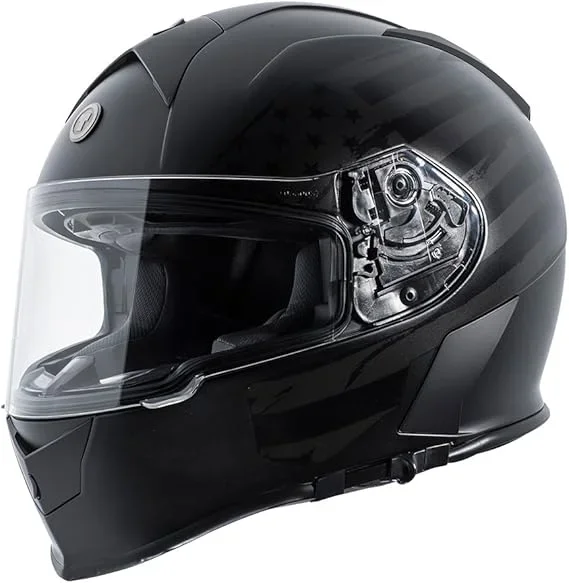 Torc T14 Mako Full Face Helmet Large – Flag Flat Black
