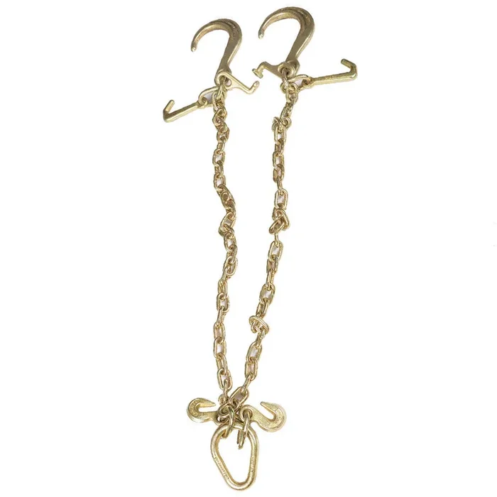 US V-Chain Bridle w/8″ Medium J Hooks,T- Hook&J-Hook w/Grab Hooks 5/16”x3′ G70