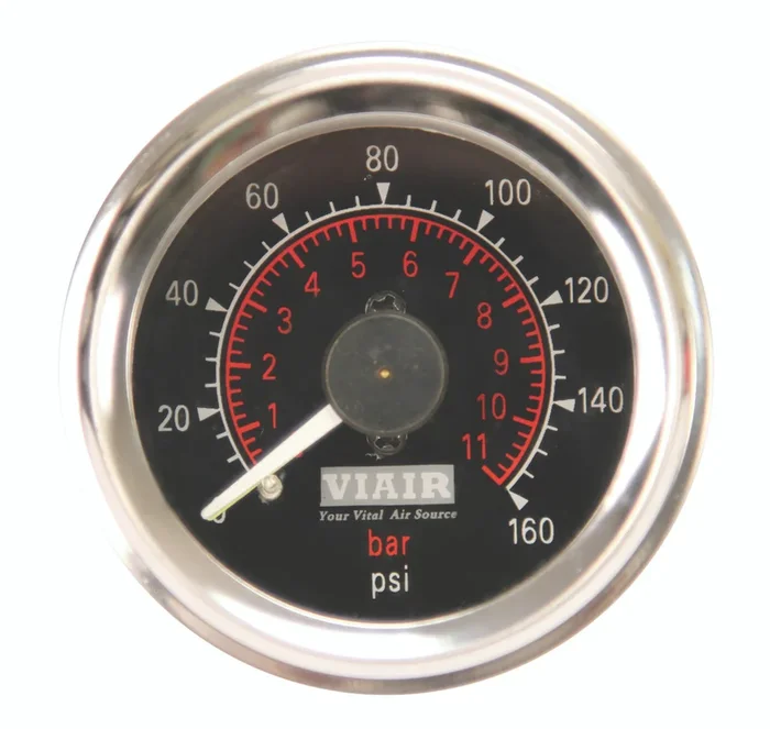 Viair 2″ Dual Needle Gauge (Black Face, Illuminated, 160 PSI) – 90082