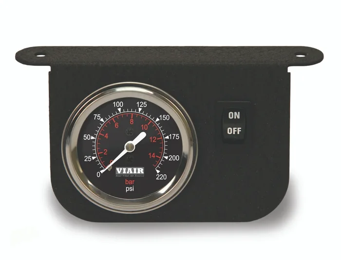 Viair Illuminated Dash Panel Gauge Kit, Black Face (200 PSI, 30 Amp) – 20066