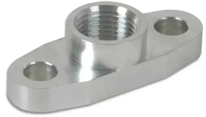 Vibrant Billet Aluminum Oil Drain Flange (T3 T3/T4 and T04) – tapped 1/2in NPT