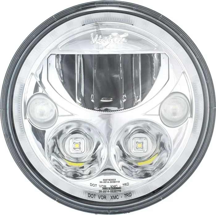 Vision X Lighting Single 7″ Round Vx Led Headlight W/ Low-High-Halo – 9891217