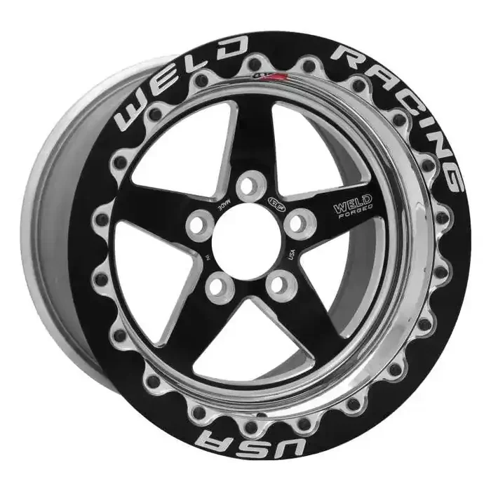 Weld S71 15×10.33 / 5x120mm BP / 7.5in. BS Black Wheel (Medium Pad) – Black Single Beadlock MT