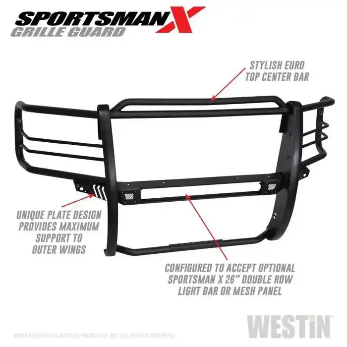Westin 16-18 Chevy Silverado 1500 Sportsman X Grille Guard – Textured Black