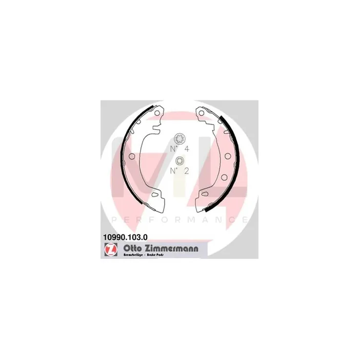 ZIMMERMANN 10990.103.0 Brake Shoe Set Photo corresponds to scope of supply