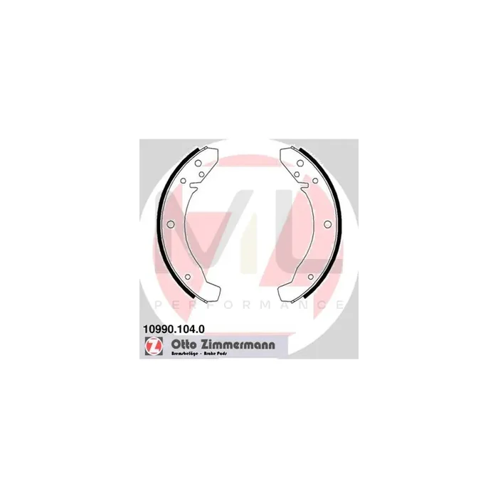 ZIMMERMANN 10990.104.0 Brake Shoe Set Photo corresponds to scope of supply, without accessories