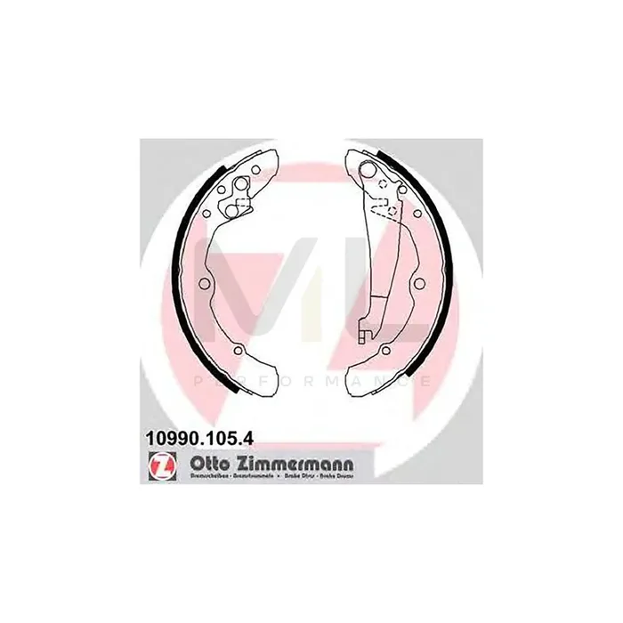 ZIMMERMANN 10990.105.4 Brake Shoe Set without accessories