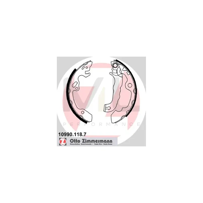 ZIMMERMANN 10990.118.7 Brake Shoe Set for FORD FOCUS Photo corresponds to scope of supply, with lever