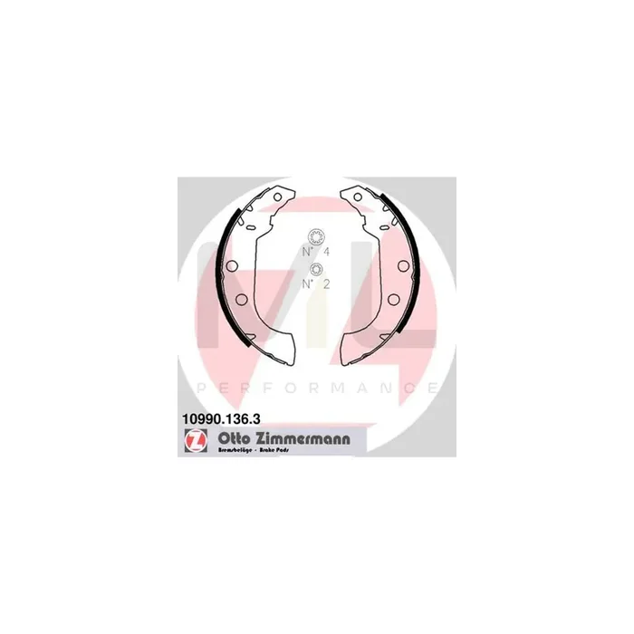 ZIMMERMANN 10990.136.3 Brake Shoe Set with accessories