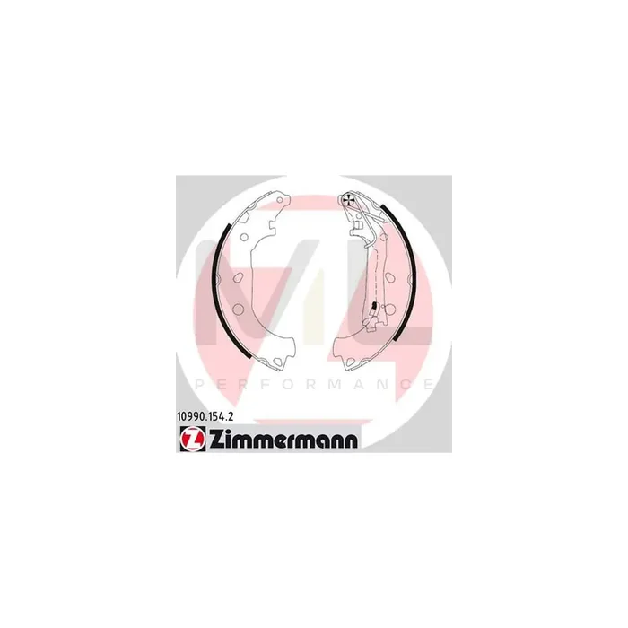 ZIMMERMANN 10990.154.2 Brake Shoe Set Photo corresponds to scope of supply, with lever